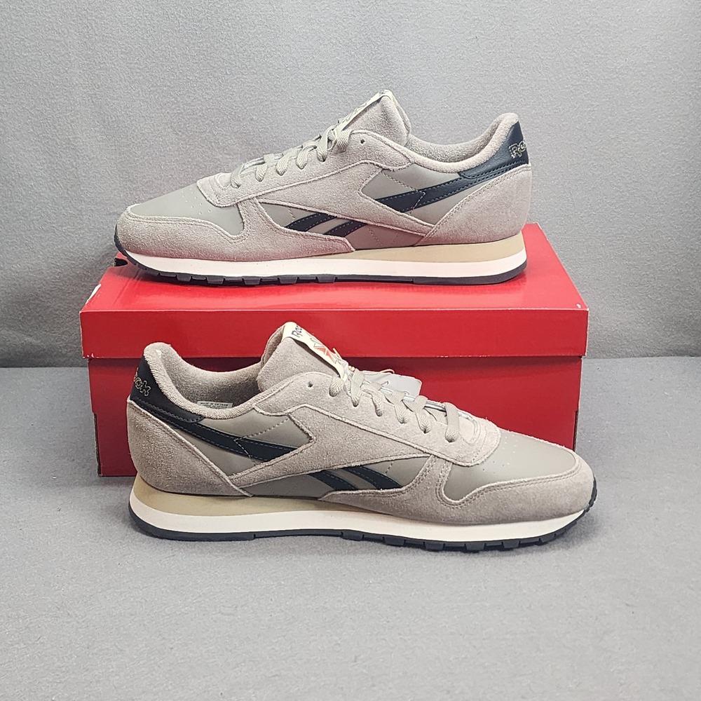 Reebok Classic Leather‎ Grey Black Red Suede Retro Running Shoes Mens 13 NEW